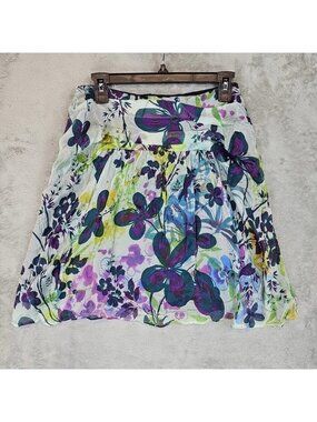 Weston Wear Skirt Womens 4 Multicolor Floral Silk Chiffon A Line Mini Lined